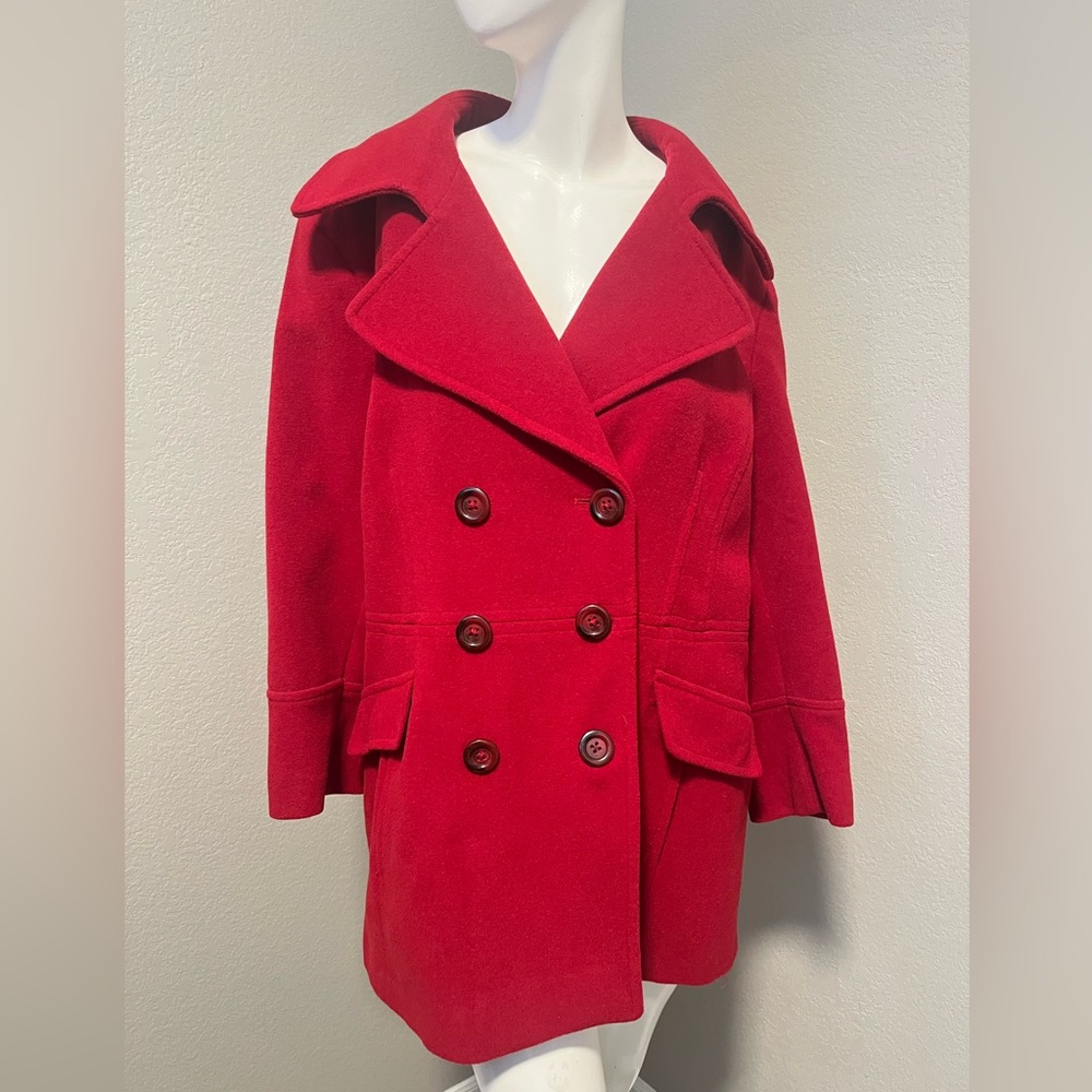 Women's London Fog Red Double-Breasted Coat